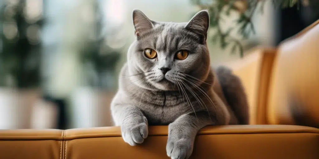 Chartreux cat orange eyes beautiful whiskers