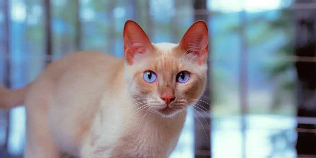 Young flame point Siamese cat in high definition