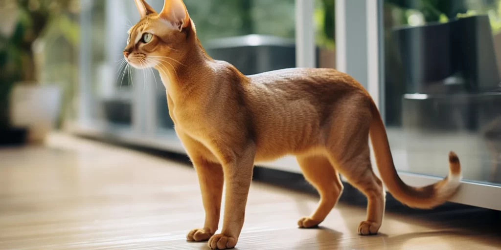Abyssinian cat standing