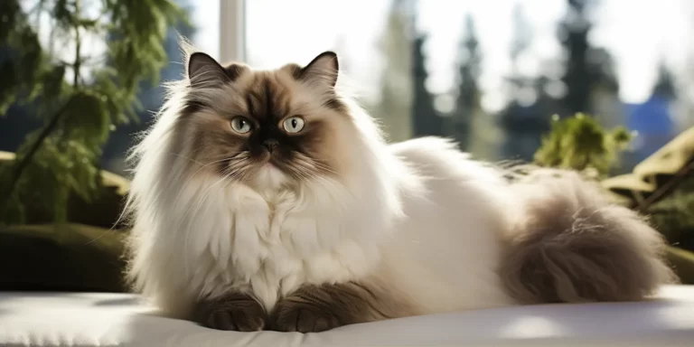 Himalayan cat breed on sofa