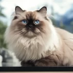 Himalayan cat with beautiful blue eyes
