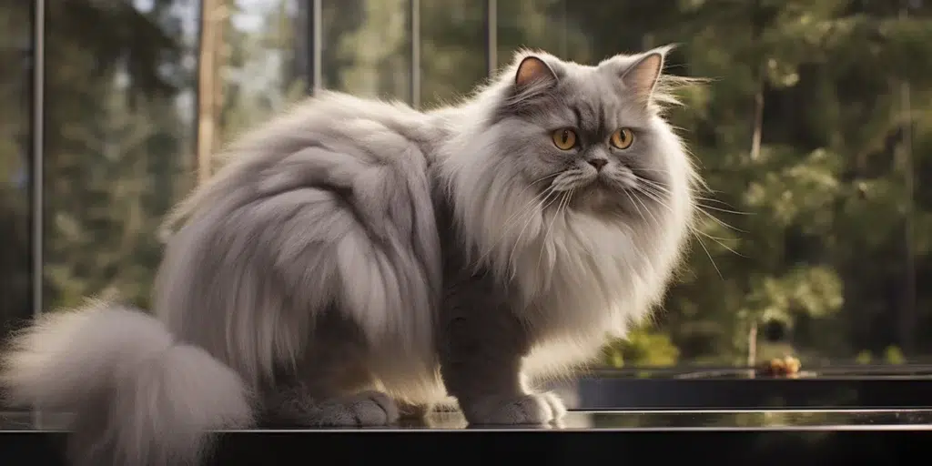 Grey Persian Cat Sitting