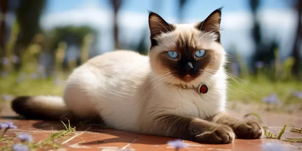 Siamese Breed Sitting Looking At The Camera