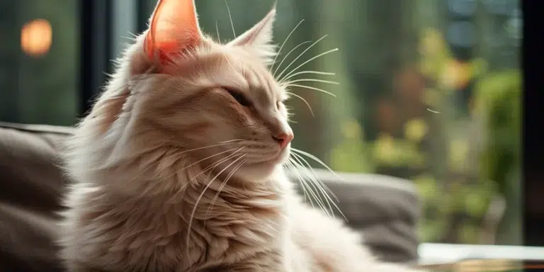 Adult Javanese cat relaxed posture