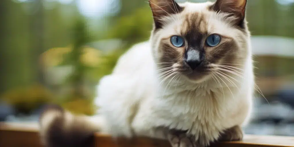 Beautiful Thai cat with blue eyes
