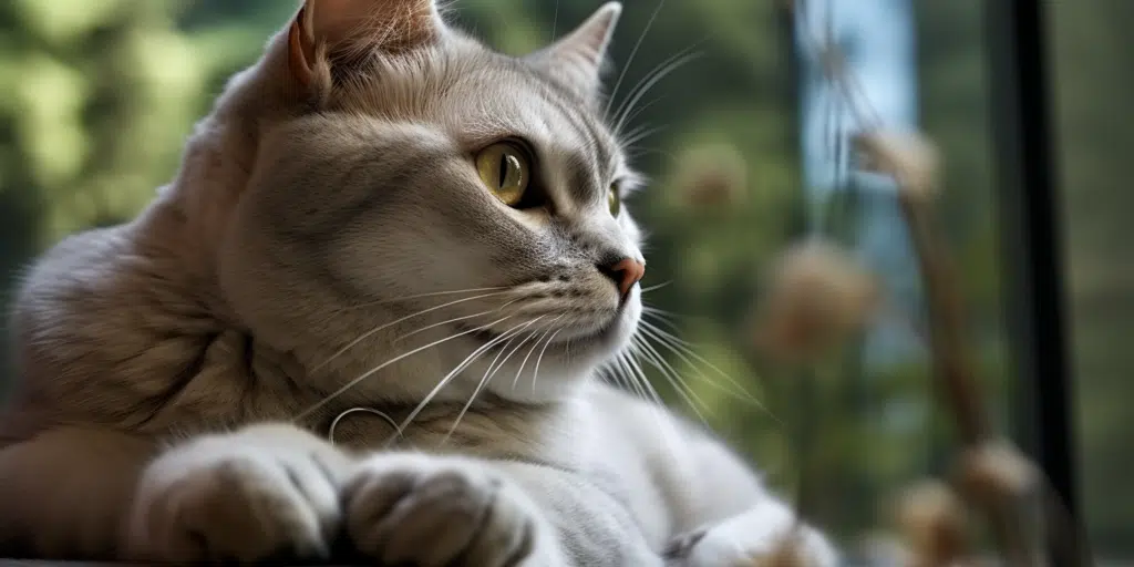 Burmilla cat with striking beautiful eyes closeup