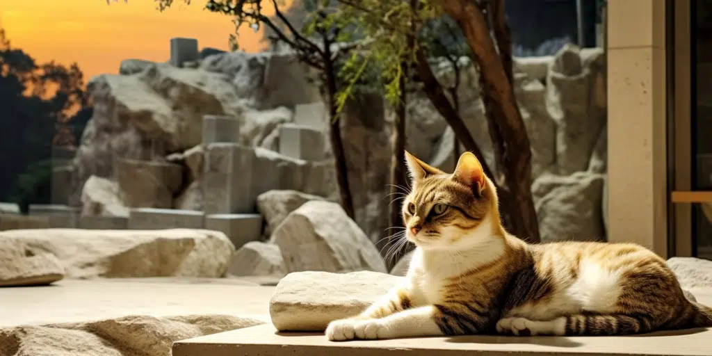 Native Cyprus cat resting outdoors