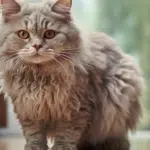 Beautiful long-haired Selkirk Rex cat pet