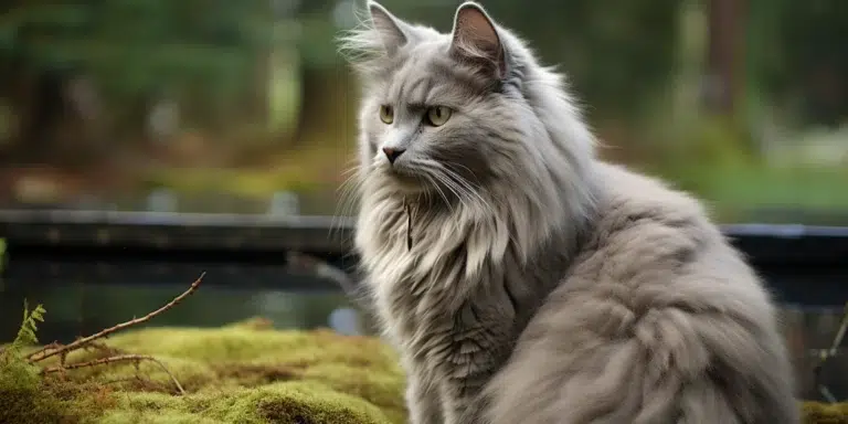 Nebelung cat sitting