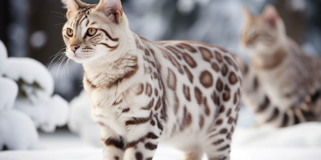 Striking features of a lynx Bengal cat blend
