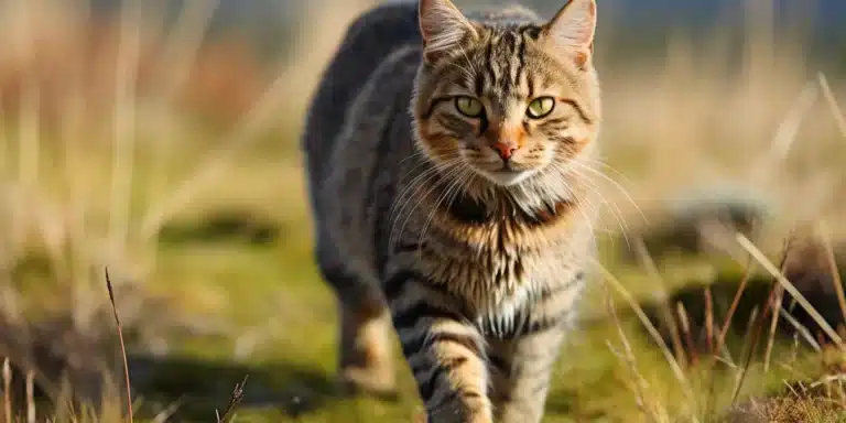 Young Manx cat posing for the camera