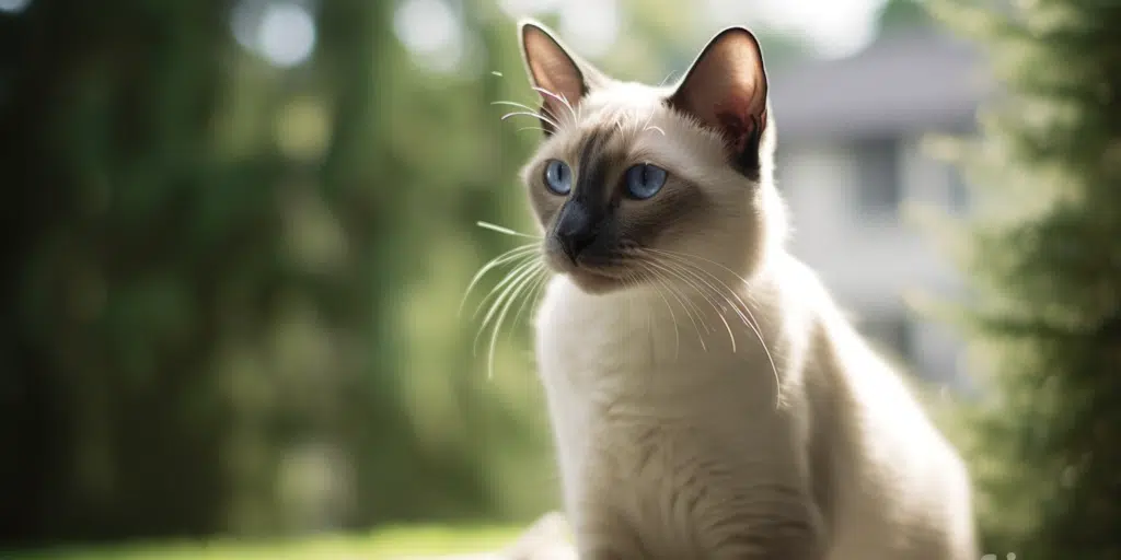 Blue-eyed Blue Point Siamese with luxurious fur
