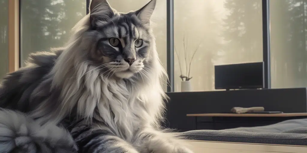 Smoke Maine Coon with fluffy fur -Types Of Maine Coon